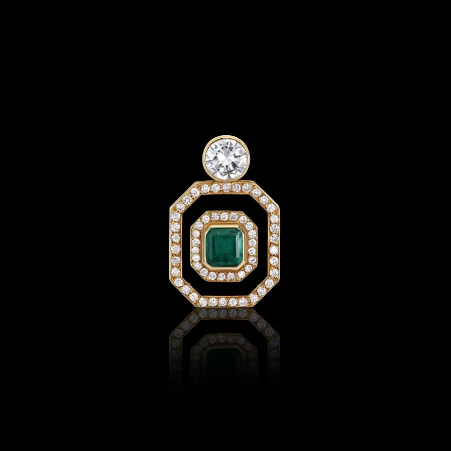 Pendentif emeraude et diamants